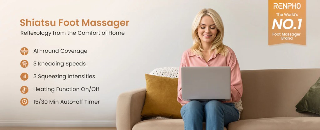 Renpho foot massager and massage gun for chronic pain relief